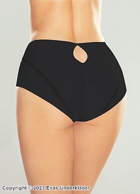 High waist panties, keyhole, belly and buttocks control, tulle inlay